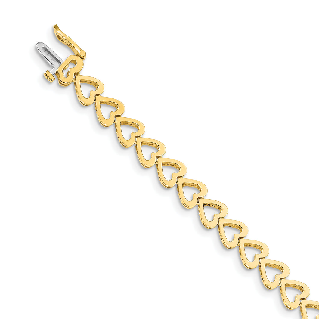 14k Holds 25 Stones up to 2.75mm Heart-Shaped Add-A-Dia. Bracelet