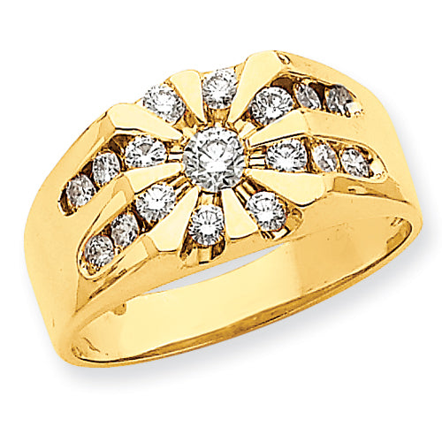 14k Fancy Star-Top Mens Diamond Ring Mounting
