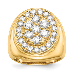 14k Polished Circular Top 3ct Mens Diamond Ring Mounting