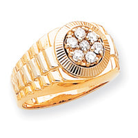 14k Two-tone A Diamond men's ring