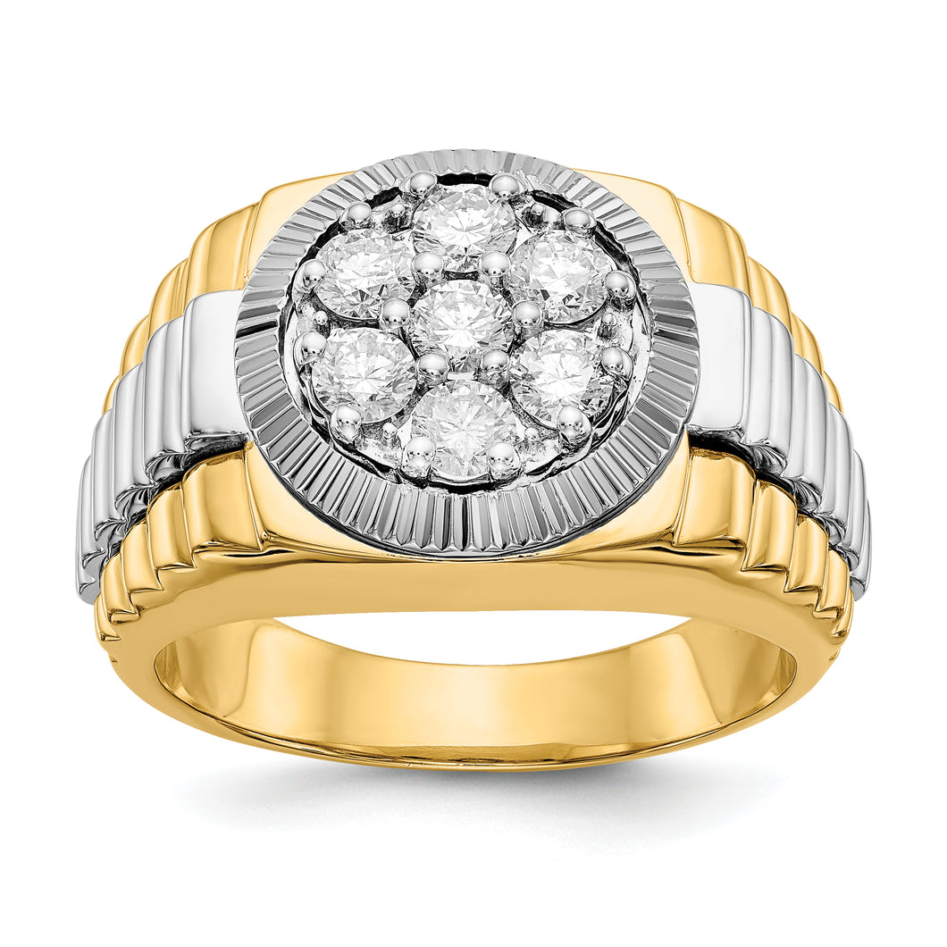 14k Two-tone AAA Diamond men's ring