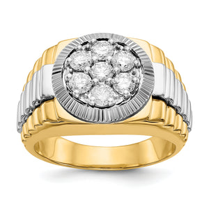 14k Two-tone A Diamond men's ring