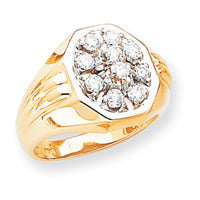 14k Two-tone AA Diamond men's ring