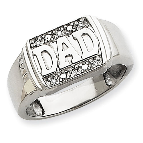 14k White Gold AAA Diamond men's ring