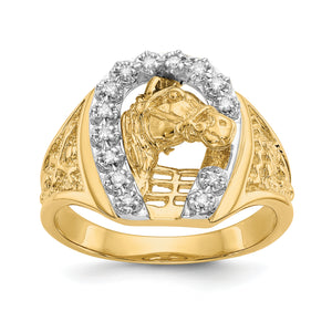 14k Two-tone AAA Diamond men's ring