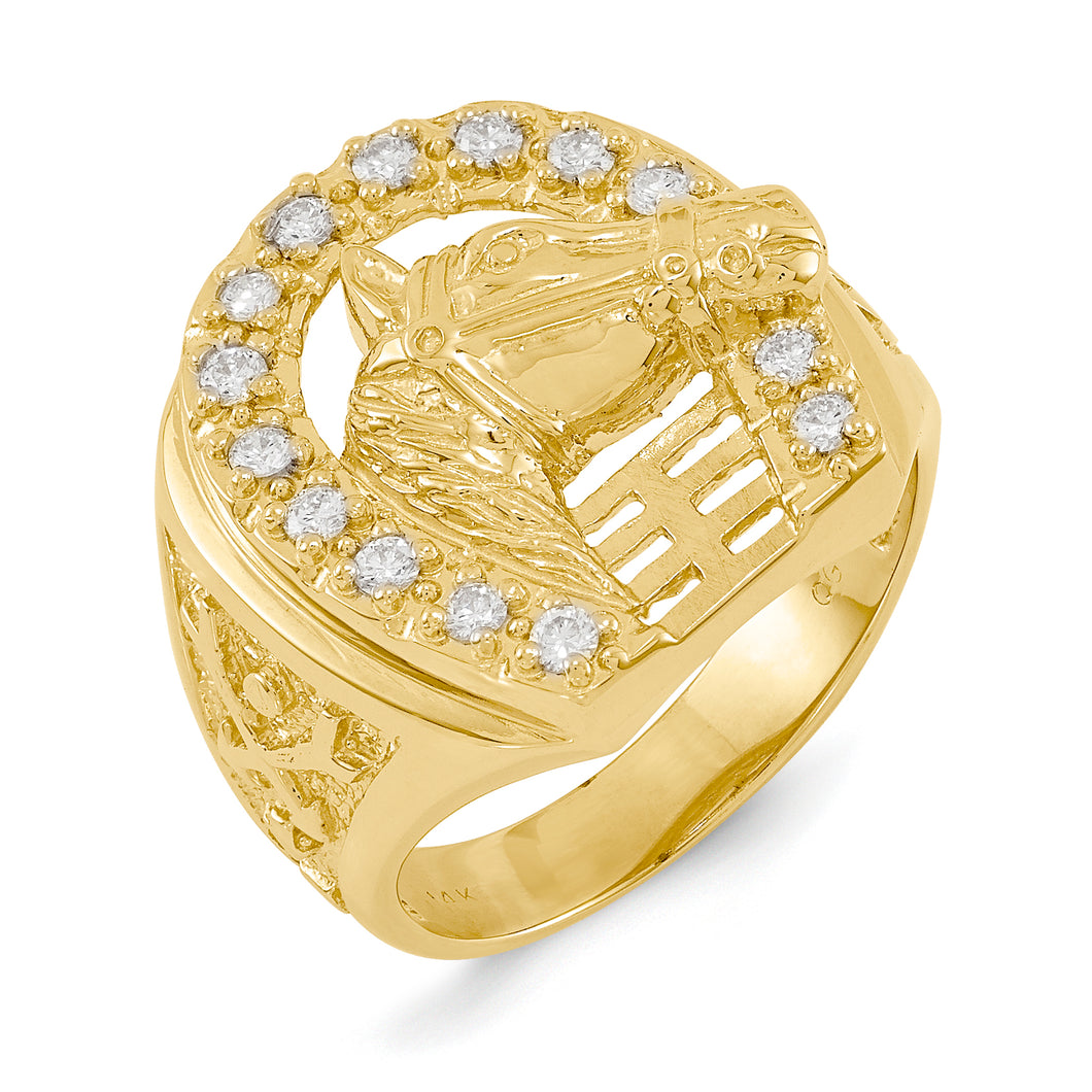 14k A Diamond men's ring