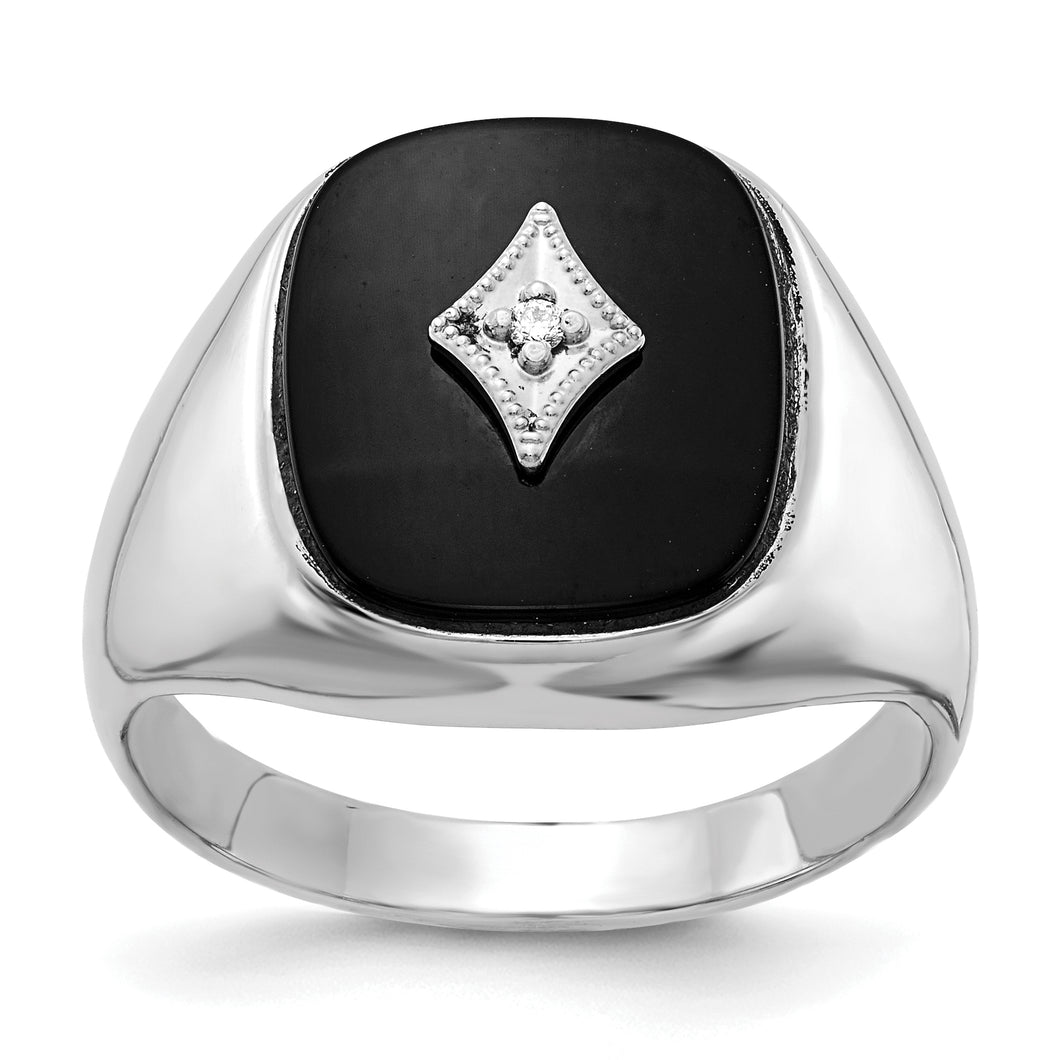 14k White Gold AA Diamond men's ring