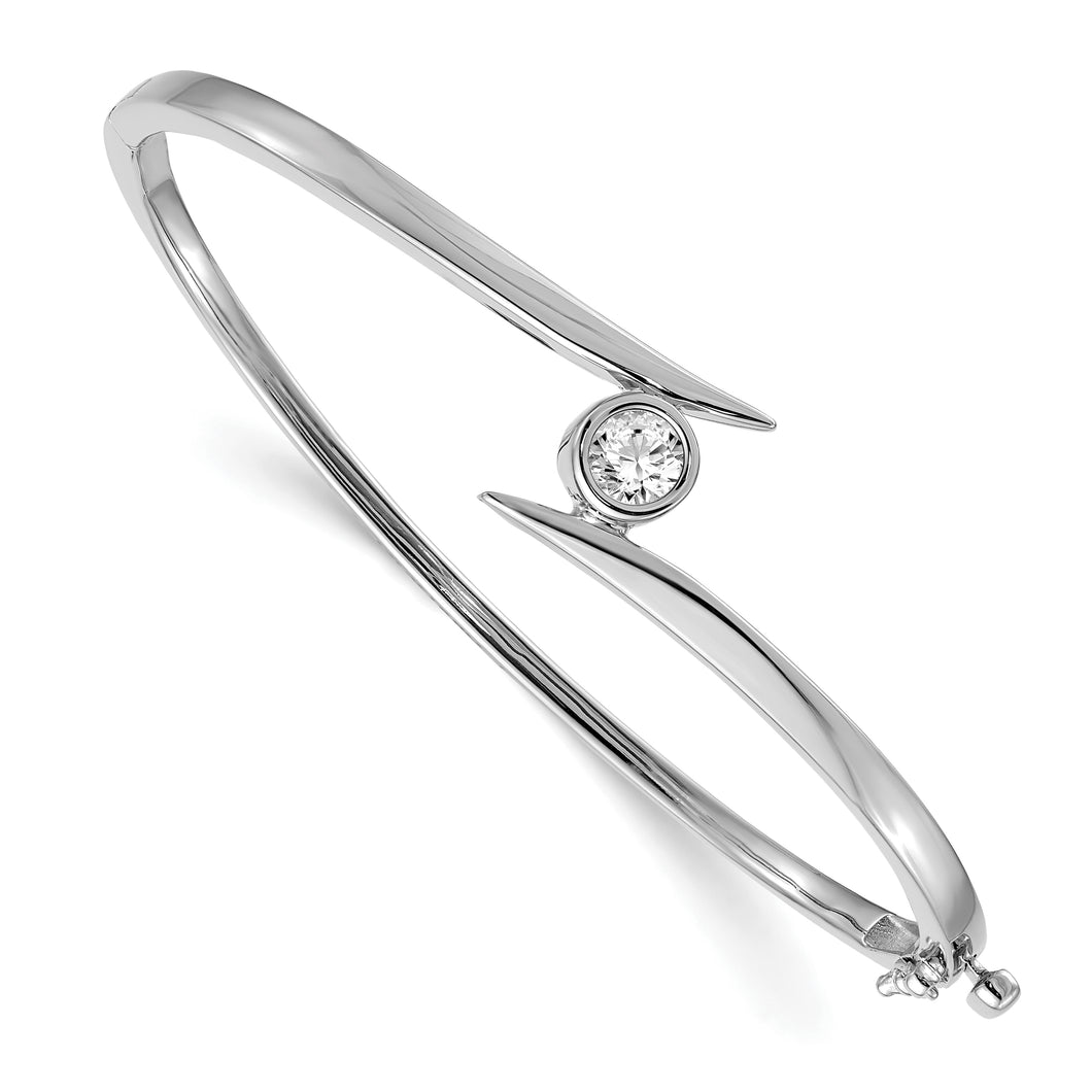 14k White Gold VS Diamond Hinged Bangle