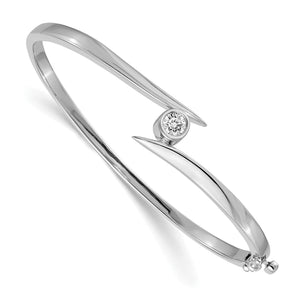 14k White Gold VS Diamond Hinged Bangle