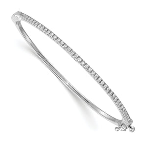 14k White Gold AA Diamond bangle