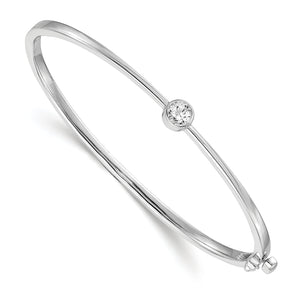 14k White Gold VS Diamond Hinged Bangle