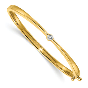 14k AA Diamond Hinged Bangle