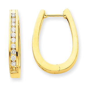 14k AA Diamond Hoop Earrings