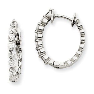 14k White Gold VS Diamond Hinged Hoop Earrings