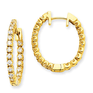 14k VS Diamond Hinged Hoop Earrings