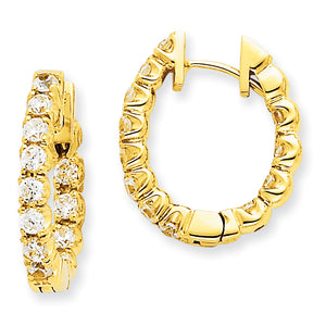 14k AA Diamond Hinged Hoop Earrings