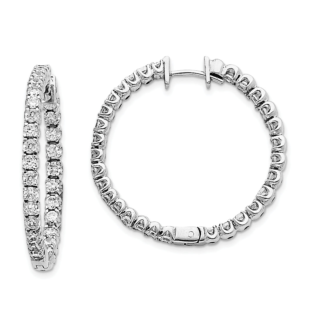 14k White Gold Diamond Hinged Hoop Earring Mountings