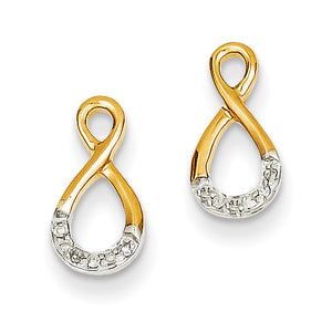 14k & Rhodium Diamond Post Earrings