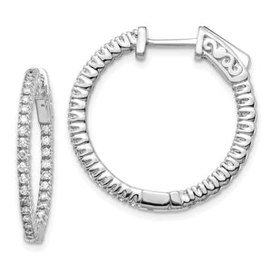 14k White Gold Round Hoop w/Safety Clasp Earring Mountings