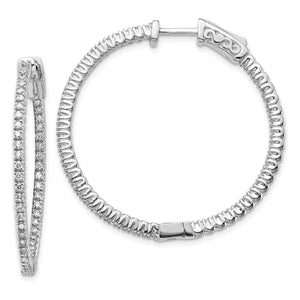 14k White Gold Round Hoop w/Safety Clasp Earring Mountings