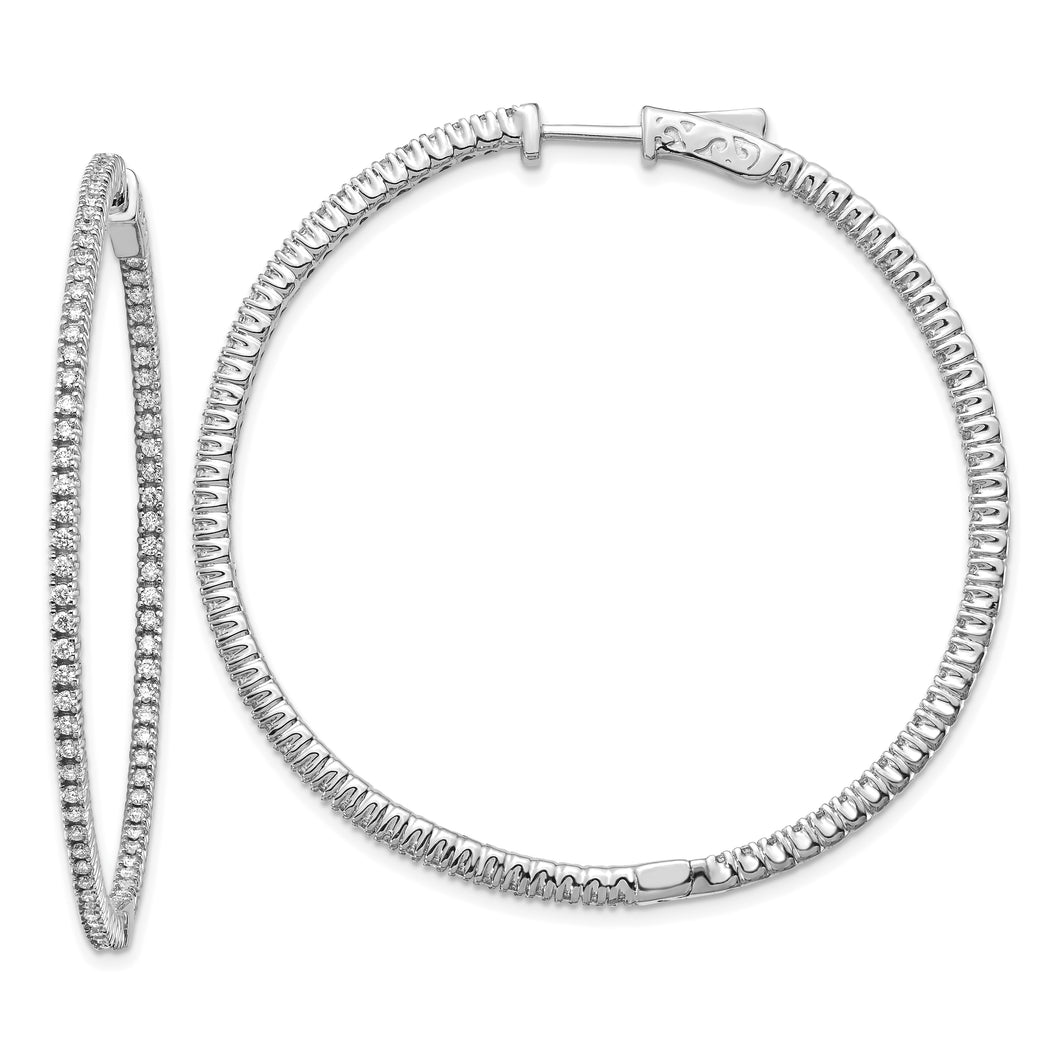 14k White Gold Round Hoop w/Safety Clasp Earring Mountings