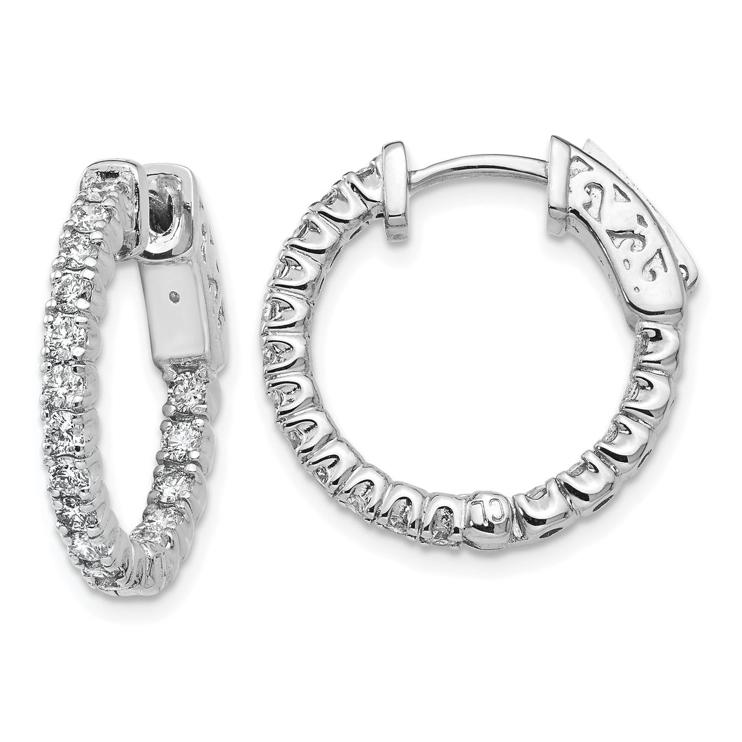 14kw True Origin Lab Grown VS/SI, D E F, Diamond Hoop with Safety Clasp