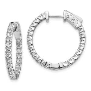 14k White Gold Round Hoop w/Safety Clasp Earring Mountings