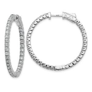 14k White Gold Round Hoop w/Safety Clasp Earring Mountings