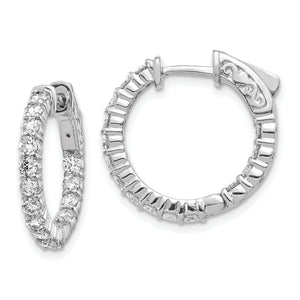 14k White Gold Round Hoop w/Safety Clasp Earring Mountings