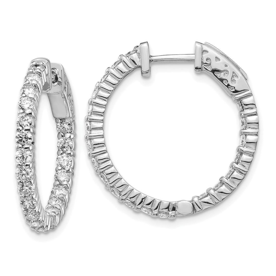 14k White Gold Round Hoop w/Safety Clasp Earring Mountings