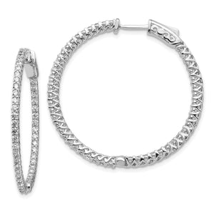 14k White Gold Round Hoop w/Safety Clasp Earring Mountings