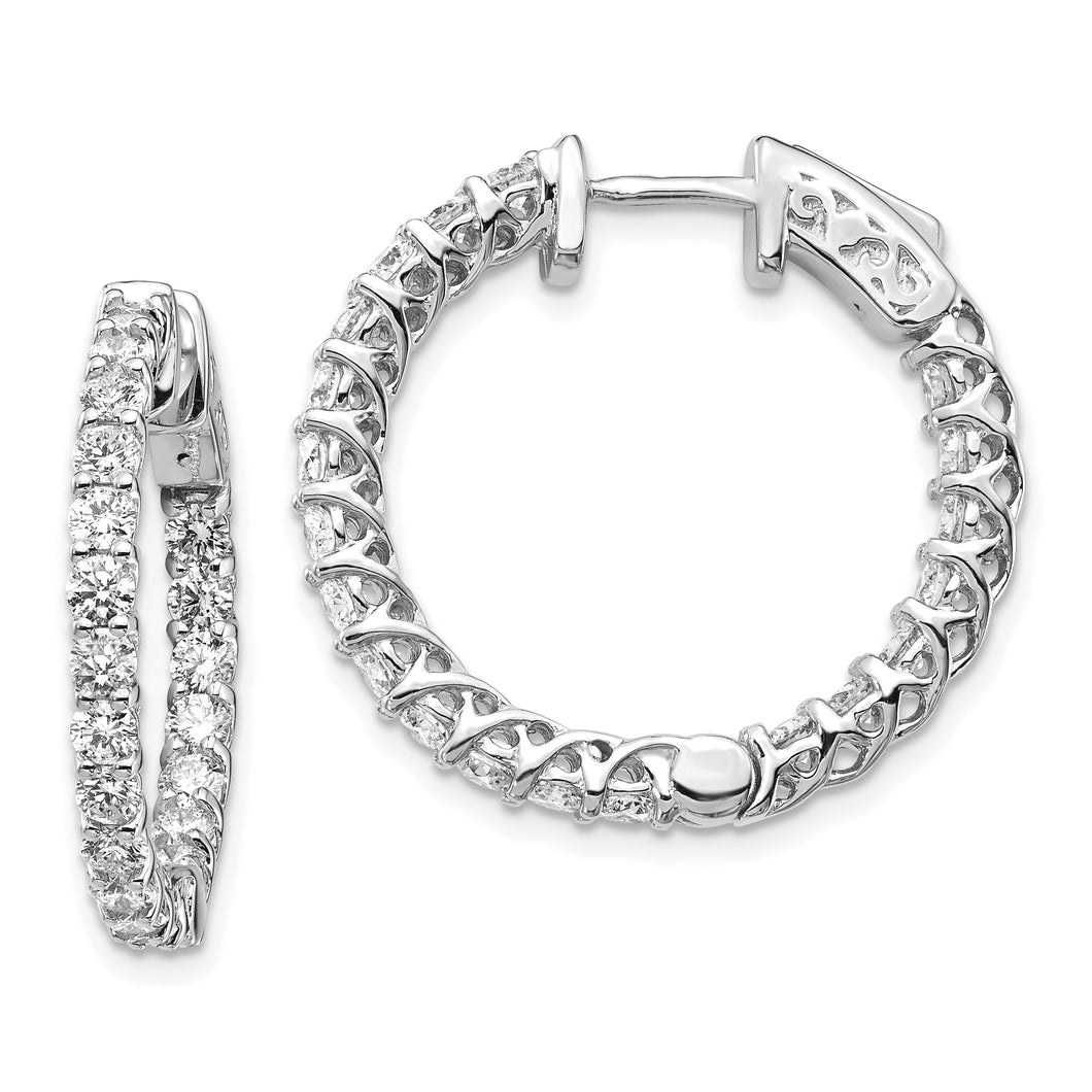 14k White Gold Round Hoop w/Safety Clasp Earring Mountings