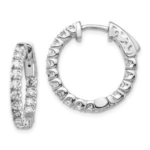 14k White Gold Round Hoop w/Safety Clasp Earring Mountings