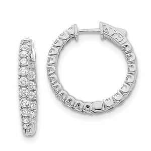 14k White Gold Round Hoop w/Safety Clasp Earring Mountings