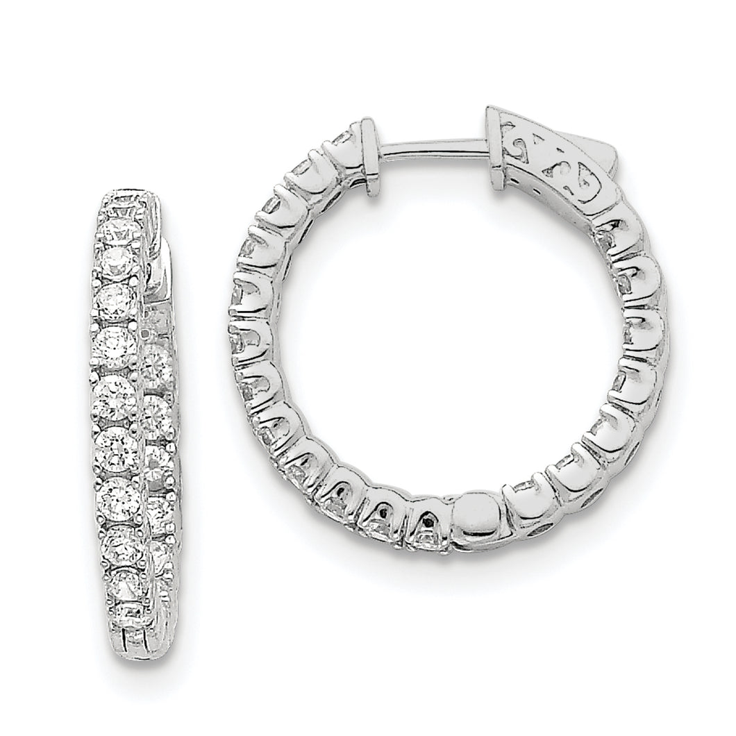 14k White Gold Round Hoop w/Safety Clasp Earring Mountings