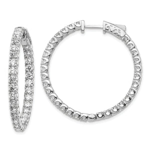 14k White Gold Round Hoop w/Safety Clasp Earring Mountings