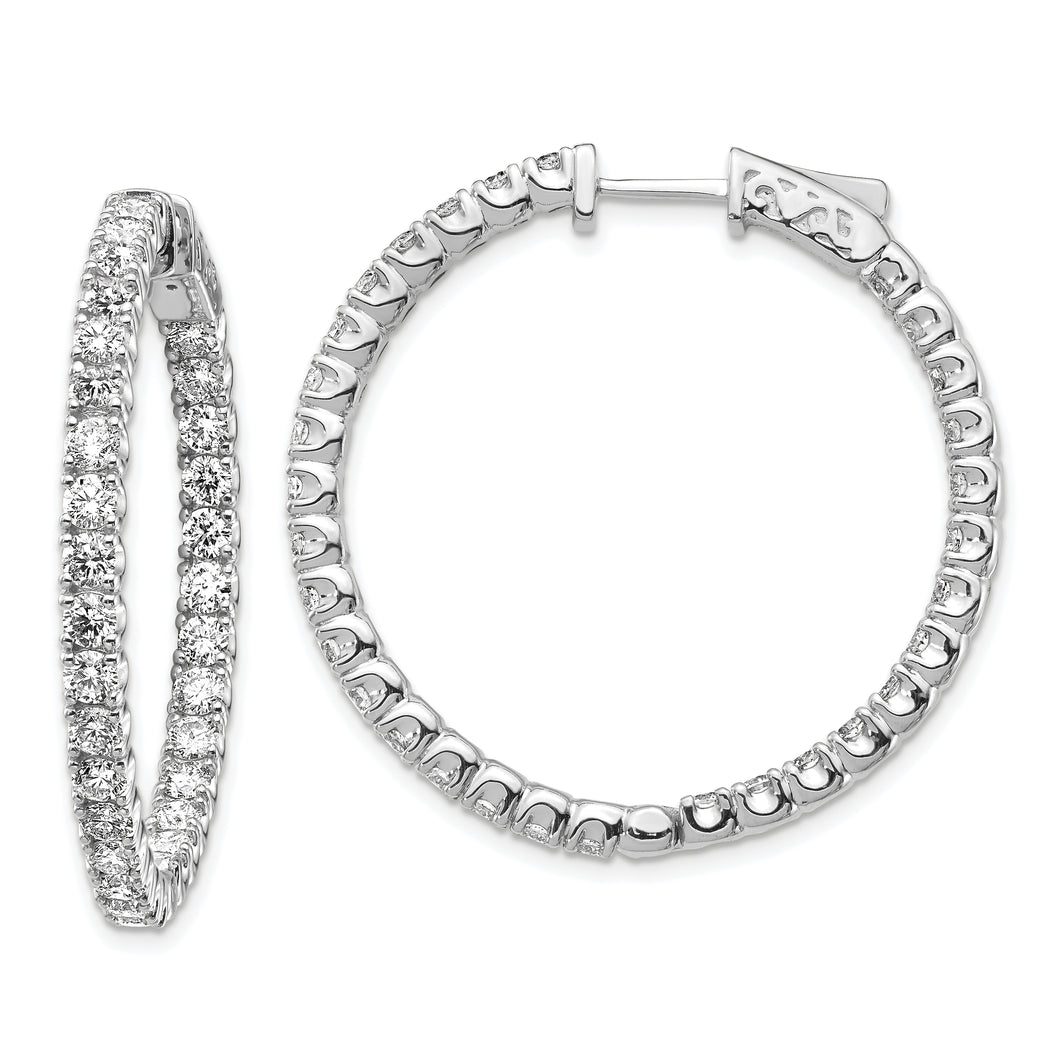 14k White Gold Round Hoop w/Safety Clasp Earring Mountings