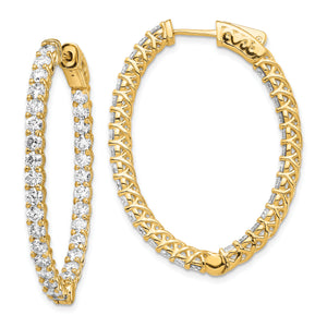 14k Oval Hoop w/Safety Clasp Earring Mountings