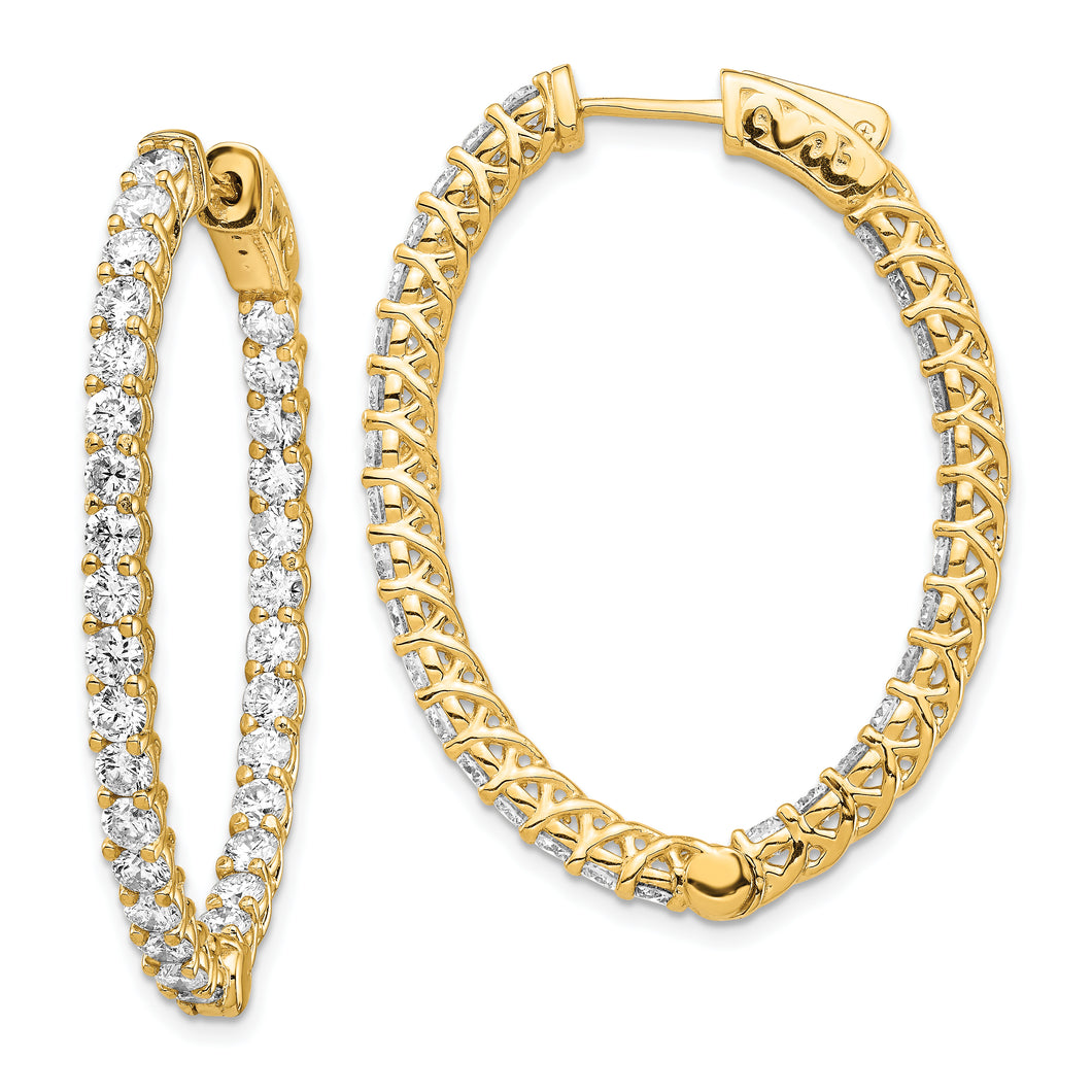14k Oval Hoop w/Safety Clasp Earring Mountings