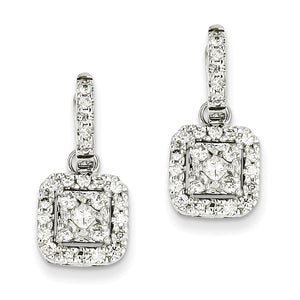 14k White Gold Diamond Post Earrings