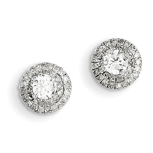 14k White Gold Diamond Halo Earrings