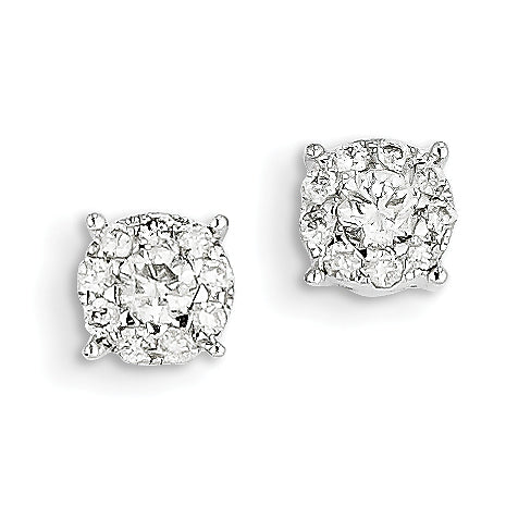 14k White Gold Diamond Earrings