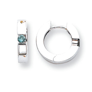 14k White Gold Blue diamond Earrings