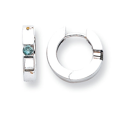 14k White Gold Blue diamond Earrings