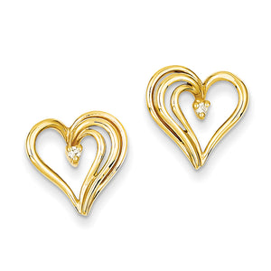 14k AA Diamond heart earring