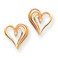 14k Fancy Diamond Heart Earring Mountings