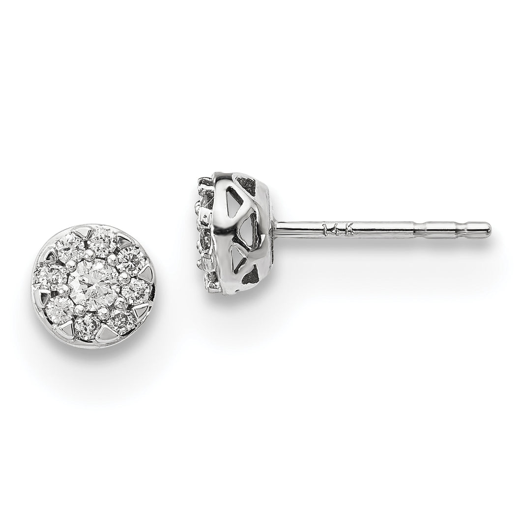 14k White Gold Diamond Earrings