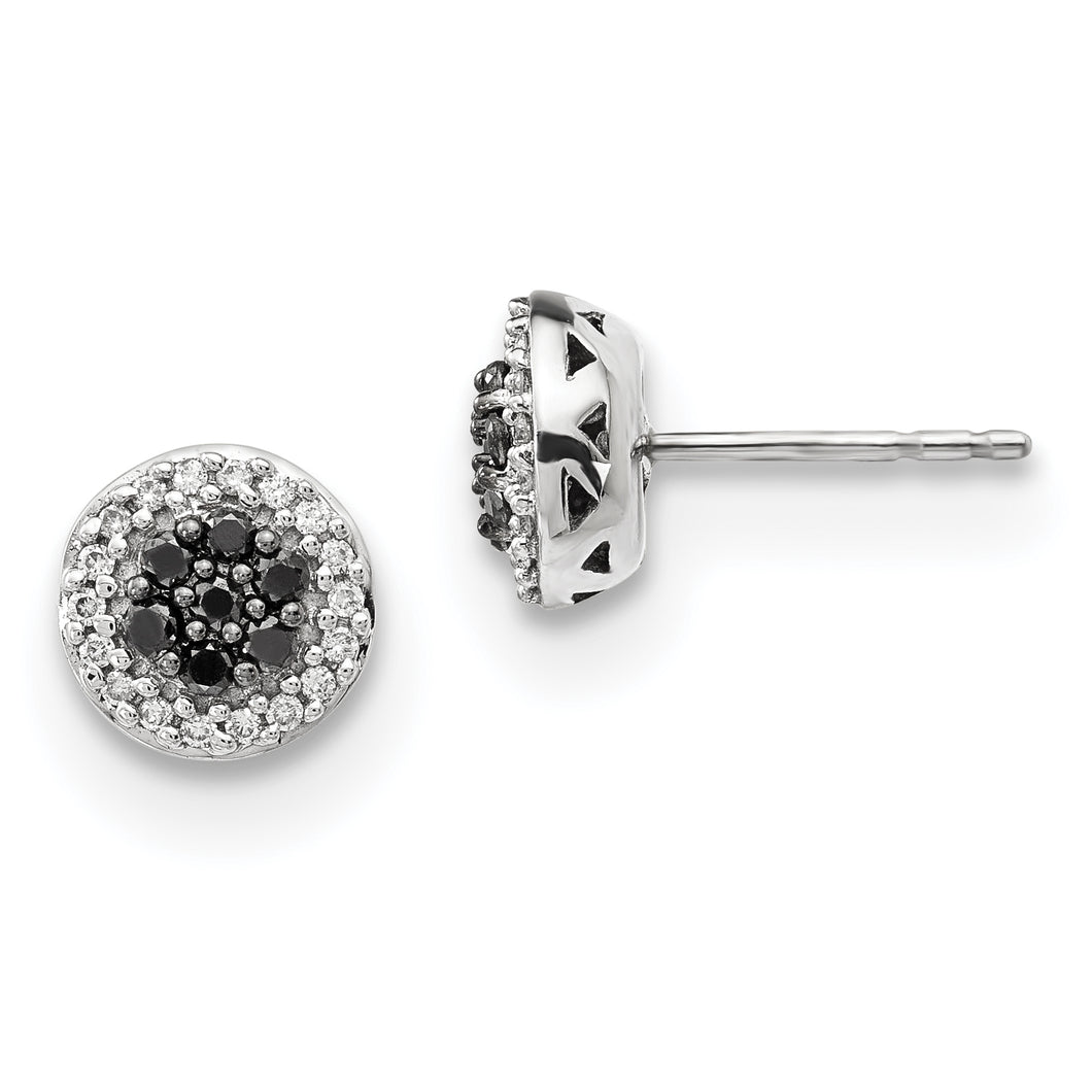 14k White Gold Black/White Diamond Earrings