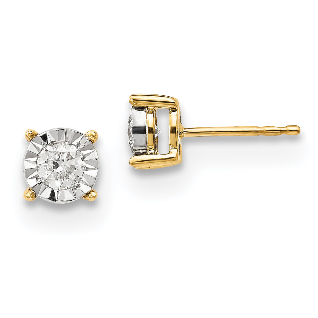 14k Yellow Gold Diamond Earrings