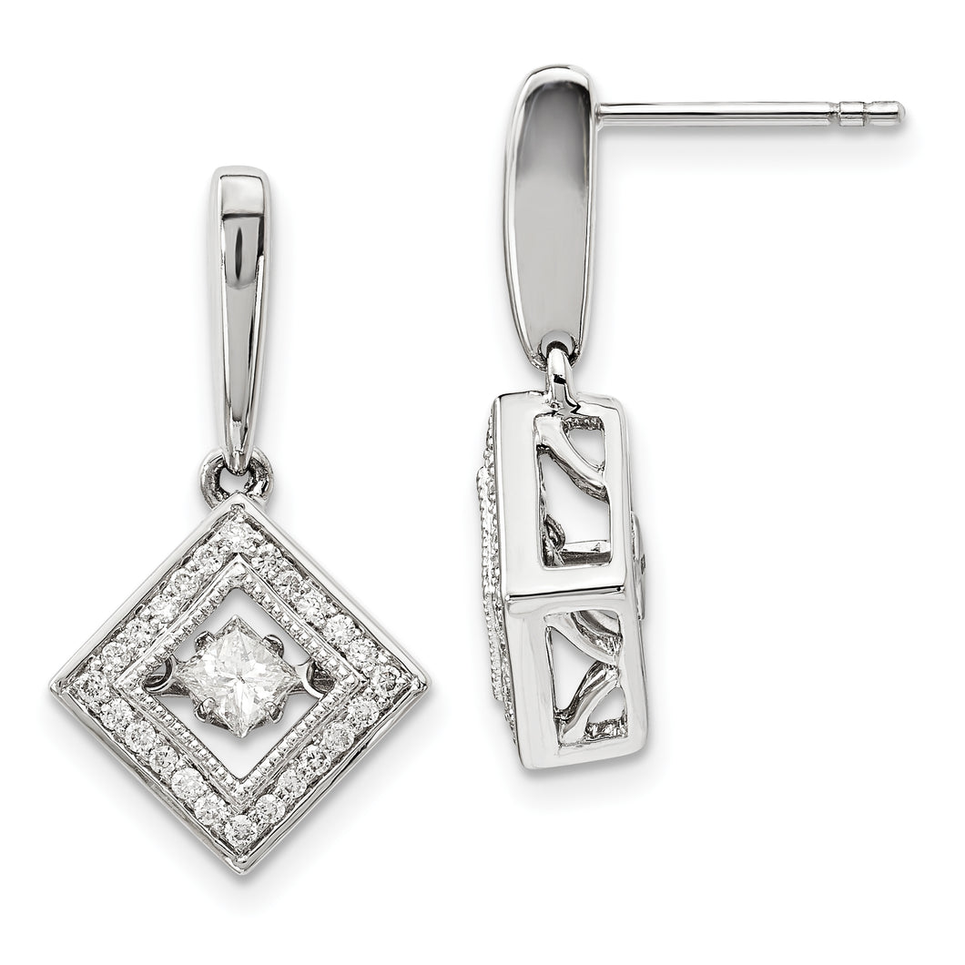 14k White Gold Vibrant Diamond Earrings